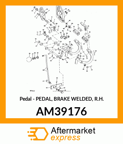 Pedal - PEDAL, BRAKE WELDED, R.H. AM39176