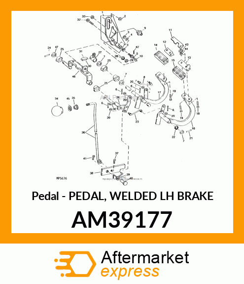 Pedal - PEDAL, WELDED LH BRAKE AM39177