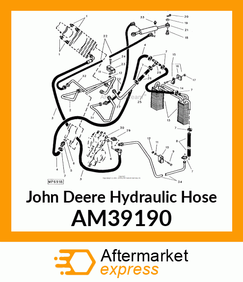 HOSE, RIGHT TURN, P.S. AM39190