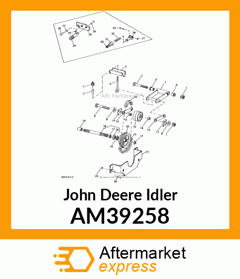 IDLER, WELDED PTO W/BEARING AM39258