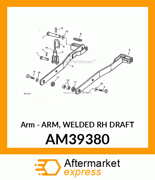 Arm Welded Rh Draft AM39380