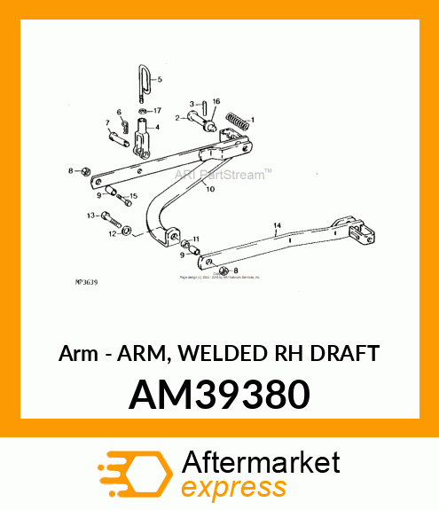 Arm Welded Rh Draft AM39380
