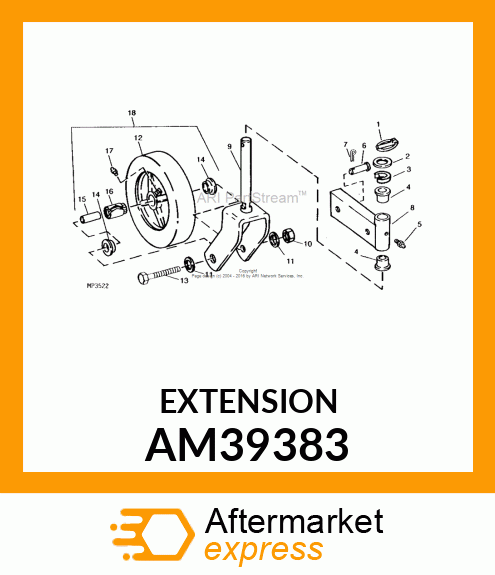 EXTENSION, EXTENSION, WELDED CASTER AM39383