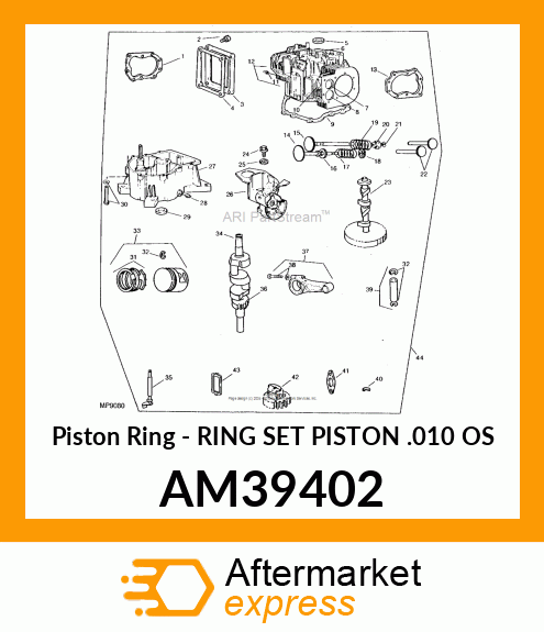 Piston Ring - RING SET PISTON .010 OS AM39402
