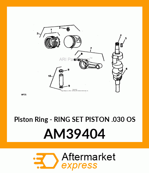 Piston Ring - RING SET PISTON .030 OS AM39404