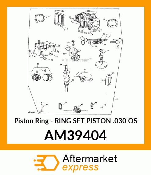 Piston Ring - RING SET PISTON .030 OS AM39404