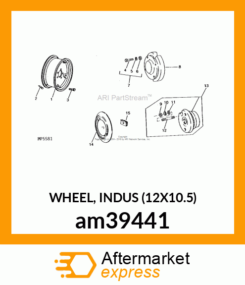 WHEEL, INDUS (12X10.5) am39441