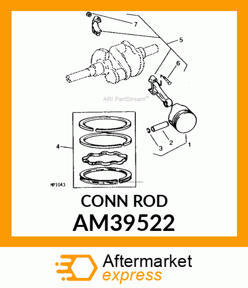 Connecting Rod - ROD, CONN. ASSY W/BOLT&NUT, .010 US AM39522