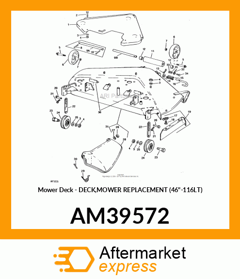 Mower Deck - DECK,MOWER REPLACEMENT (46"-116LT) AM39572