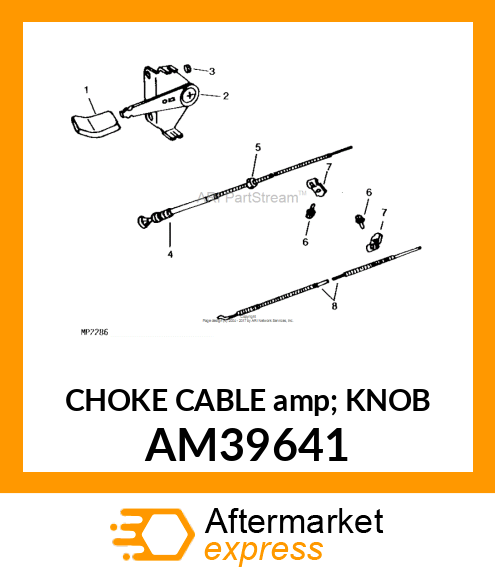 CHOKE CABLE amp; KNOB AM39641