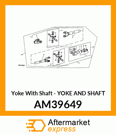 Yoke With Shaft - YOKE AND SHAFT AM39649