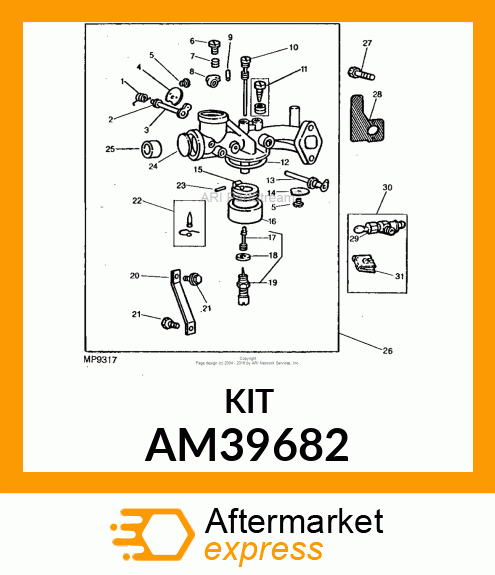 Kit - KIT, CARBURETOR OVERHAUL AM39682