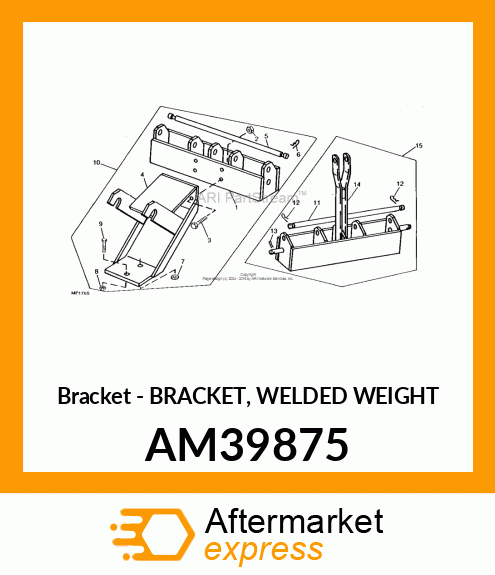 Bracket - BRACKET, WELDED WEIGHT AM39875