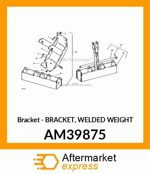 Bracket - BRACKET, WELDED WEIGHT AM39875