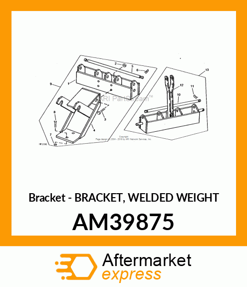 Bracket - BRACKET, WELDED WEIGHT AM39875