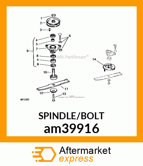 SPINDLE, SPINDLE, ASSEMBLED am39916