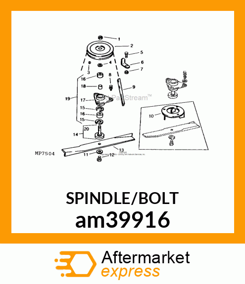 SPINDLE, SPINDLE, ASSEMBLED am39916