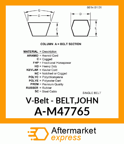 V-Belt - BELT,JOHN A-M47765