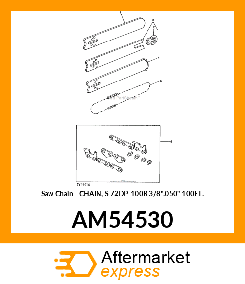 Saw Chain - CHAIN, S 72DP-100R 3/8".050" 100FT. AM54530