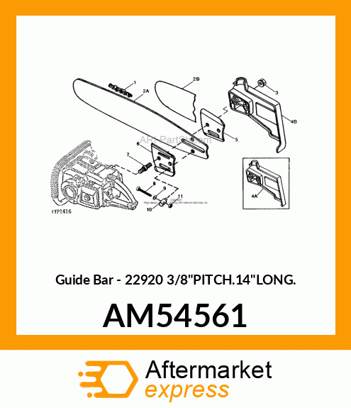 Guide Bar - 22920 3/8"PITCH.14"LONG. AM54561