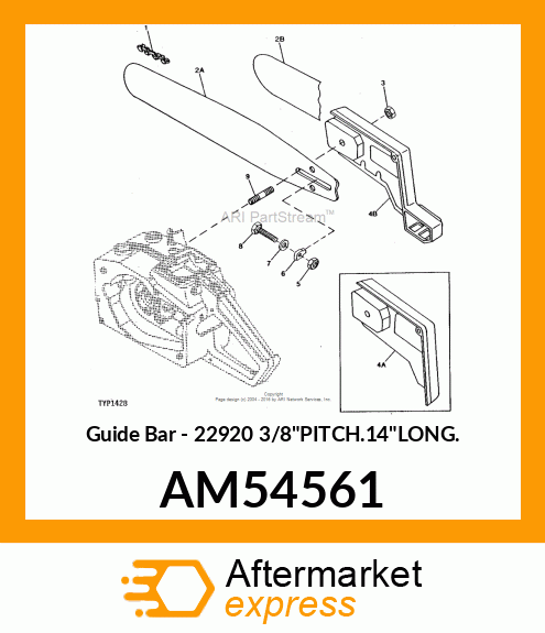 Guide Bar - 22920 3/8"PITCH.14"LONG. AM54561