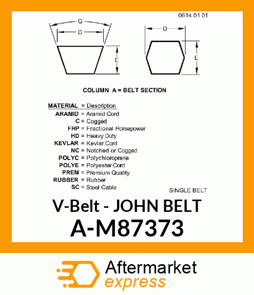 V-Belt - JOHN BELT A-M87373