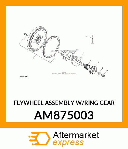 FLYWHEEL ASSEMBLY W/RING GEAR AM875003