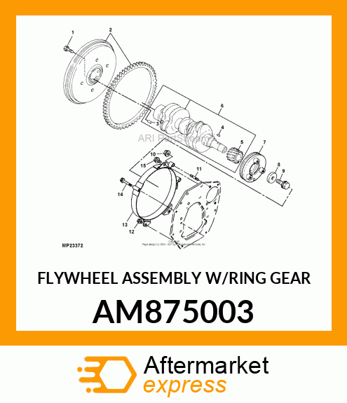 FLYWHEEL ASSEMBLY W/RING GEAR AM875003