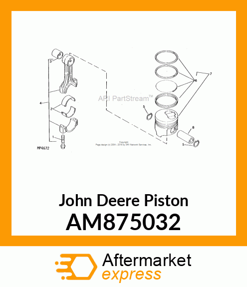 PISTON ASSEMBLY, 0.25 O.S. AM875032