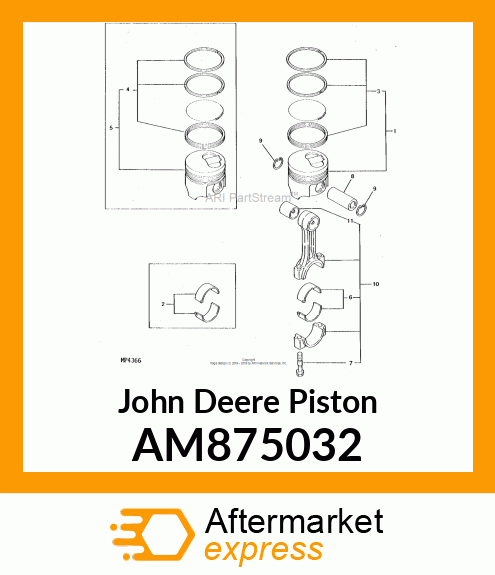 PISTON ASSEMBLY, 0.25 O.S. AM875032