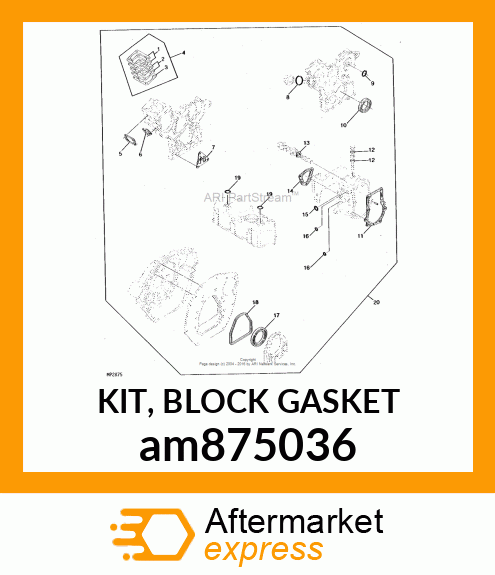 KIT, BLOCK GASKET am875036