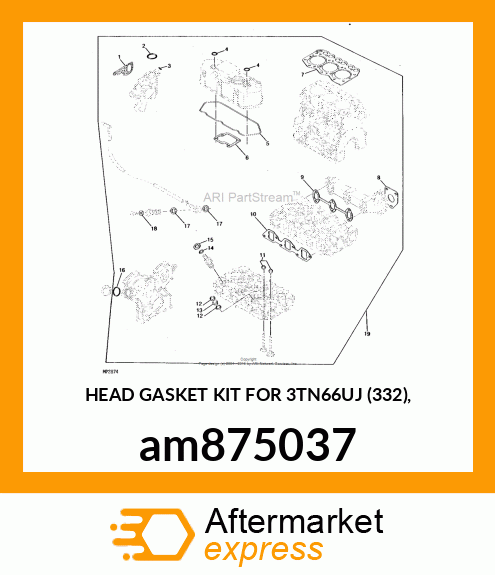 HEAD GASKET KIT FOR 3TN66UJ (332), am875037