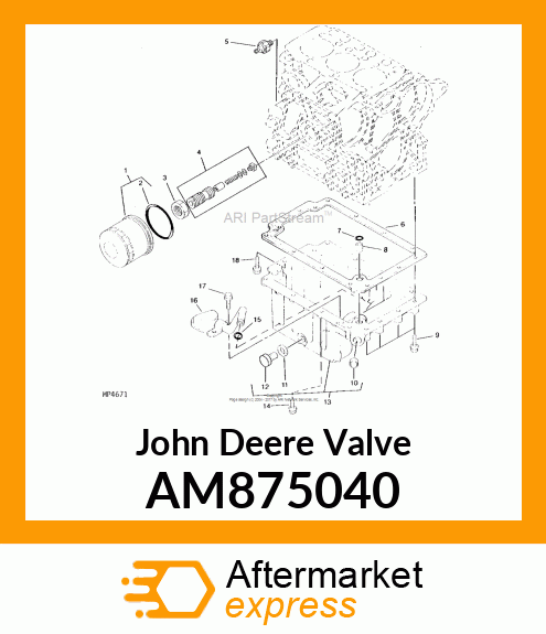 VALVE, PRESSURE REGULATING ASSEMBLY AM875040