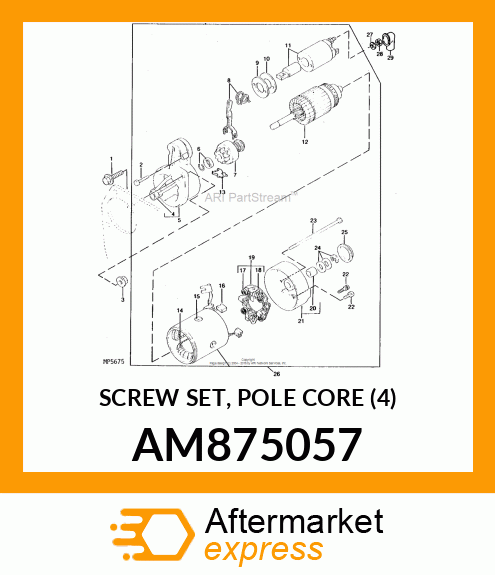 SCREW SET, POLE CORE (4) AM875057