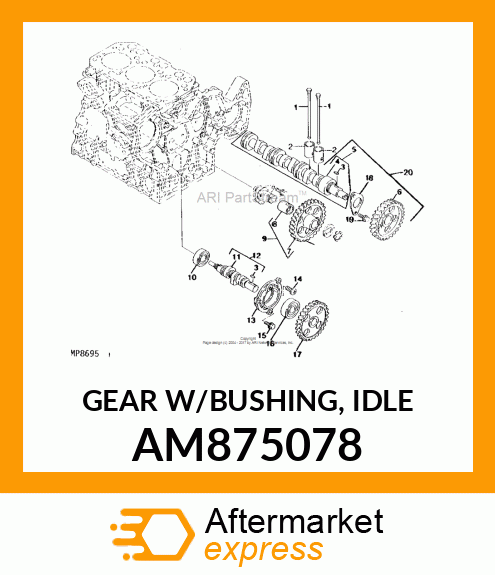 GEAR W/BUSHING, IDLE AM875078