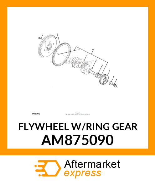 FLYWHEEL W/RING GEAR AM875090