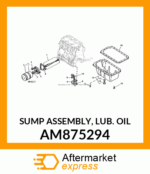 SUMP ASSEMBLY, LUB. OIL AM875294