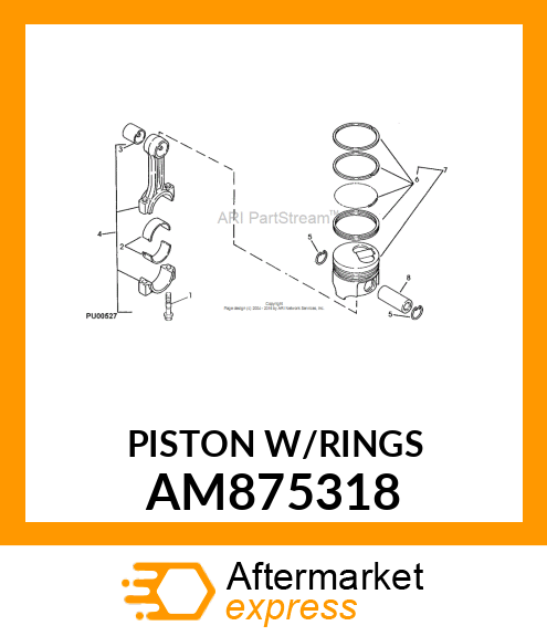 PISTON W/RINGS AM875318