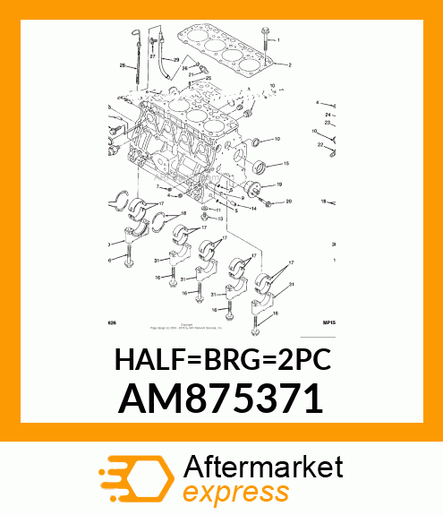 KIT, MAIN BEARING AM875371