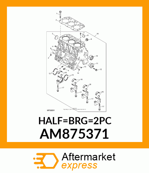 KIT, MAIN BEARING AM875371