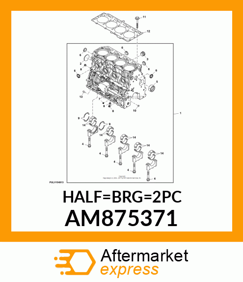 KIT, MAIN BEARING AM875371