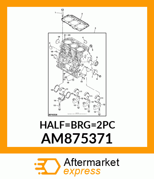 KIT, MAIN BEARING AM875371