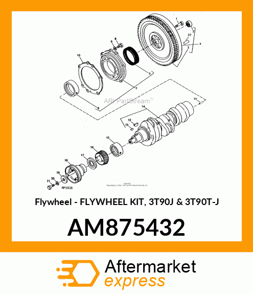 Flywheel - FLYWHEEL KIT, 3T90J & 3T90T-J AM875432