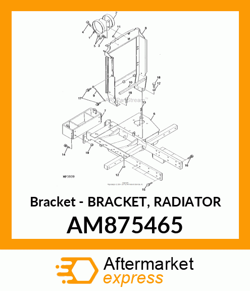 Bracket - BRACKET, RADIATOR AM875465
