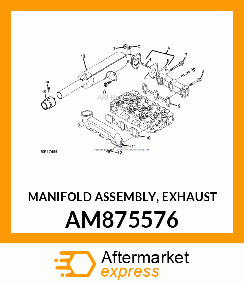 MANIFOLD ASSEMBLY, EXHAUST AM875576