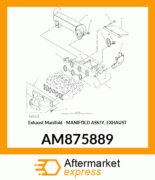 Exhaust Manifold - MANIFOLD ASS'Y, EXHAUST AM875889