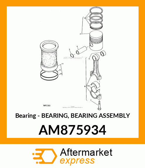 Bearing - BEARING, BEARING ASSEMBLY AM875934