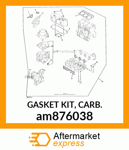 GASKET KIT, CARB. am876038