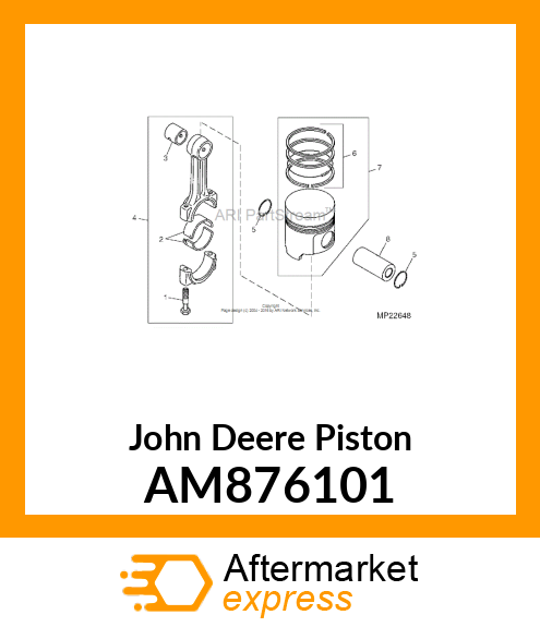 PISTON W/RING 0.25OS AM876101