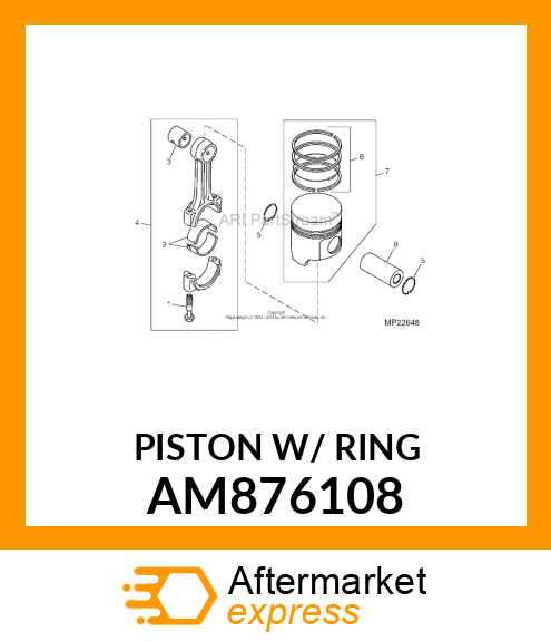PISTON W/ RING AM876108